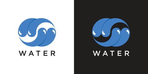 Abstract water logo design template. Premium Vector