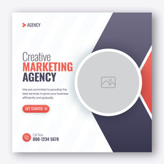 Digital marketing social media post web banner template	