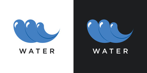 Abstract water logo design template. Premium Vector