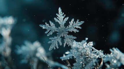Snowflakes nature celebration background.