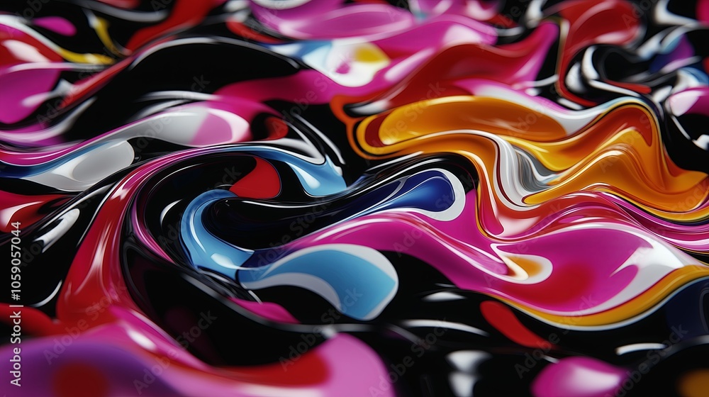 Poster A mesmerizing fractal pattern with vibrant, psychedelic colors swirling in complex shapes.