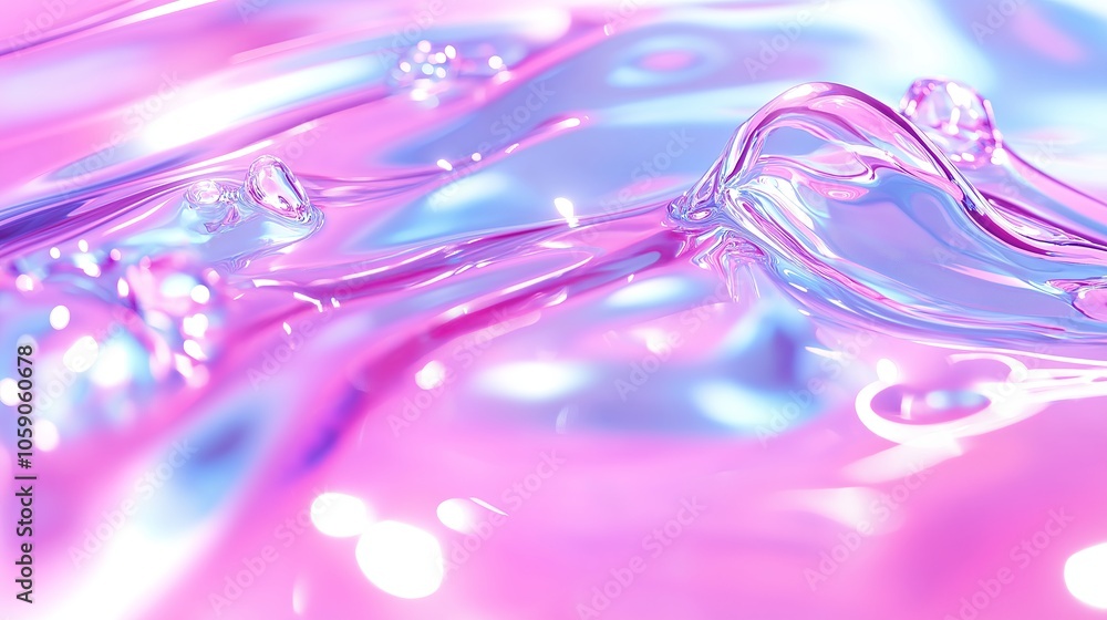 Poster a close-up view of soft ripples on water in pastel shades of pink and blue, creating a tranquil atmo