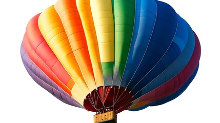 Fototapeta premium Colorful Hot Air Balloon in Flight Isolated on White Background