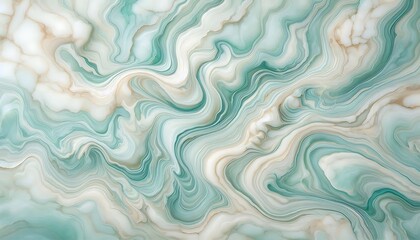 Fototapeta premium Mint Green Marble with Cream Veins background,generative ai