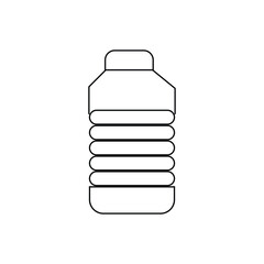 Water bottle linear logo mark in black and white