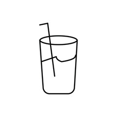 drinks line icons, such as glass, pub