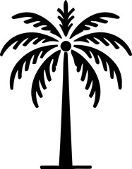 Silhouette of palm tree, tropical and beach icon, vacation and island illustration
