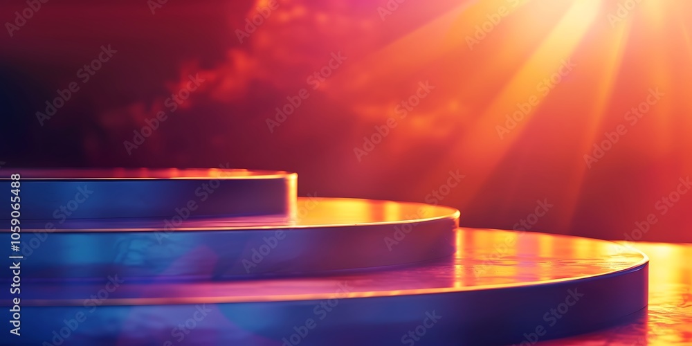 Aufkleber abstract stage with red light minimalist white background with space for text