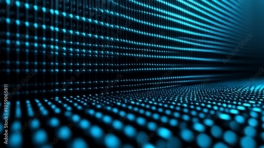 Poster abstract blue led lights background blank background with copy space for design projects