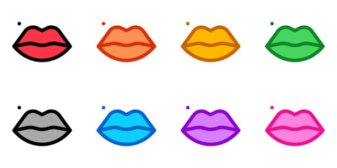 Editable pretty lips vector icon. Cosmetics, makeup, skincare, beauty. Part of a big icon set family. Perfect for web and app interfaces, presentations, infographics, etc