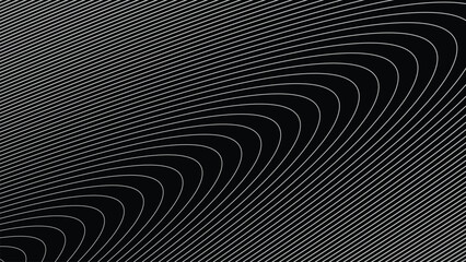 Black and white line circle abstract background for backdrop or fabric style