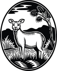 Animals logos collection. Animal logo set. Isolated on White background Set of Geometric abstract animals. Black animals on white background. Trendy mono line vector design Vector Farm Animals Silhoue