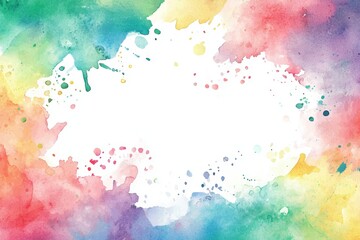 A colorful watercolor background with a blank center, ideal for invitations or creative projects.