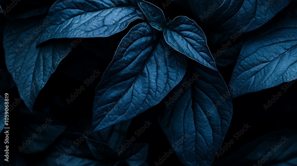 Poster dark green leaf texture clean blank canvas with empty space for designs