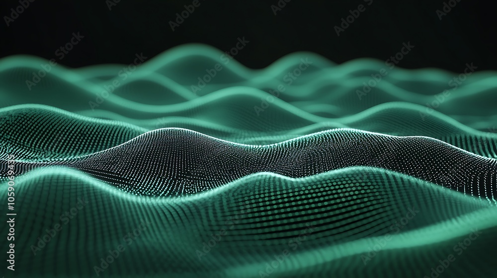 Poster abstract green wave background abstract gradient background with copy space