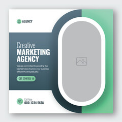 Digital marketing web banner and social media post template