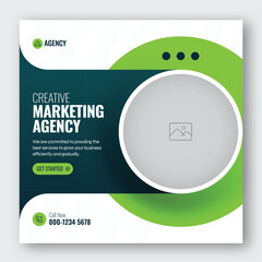 Digital marketing web banner and social media post template