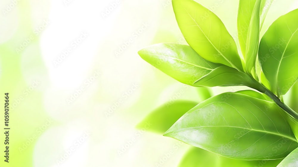 Poster green leaves background blank background with copy space for design projects