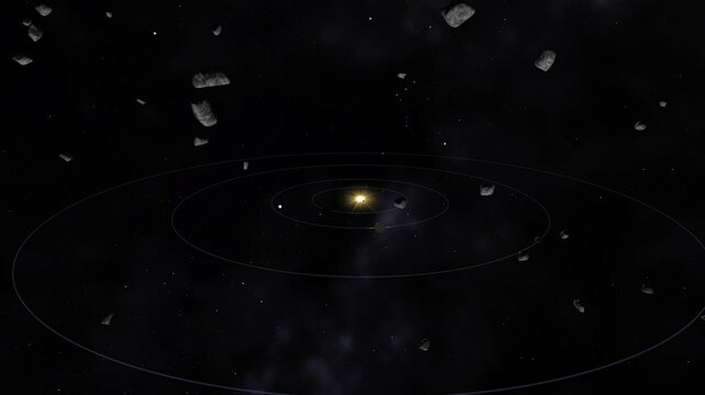 Flug eines Kometen, aus dem Rand des Sonnensystem zur Sonne