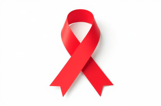 Red ribbon symbolizing awareness and support for health issues, causes, and World AIDS Day