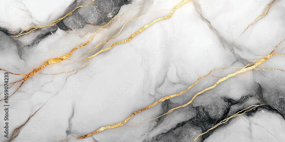 Poster marble texture, surrounded by rounded edges with golden lines on the left side of the picture