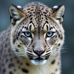 Naklejka premium Stunning Close-up of a Leopard's Intense Gaze