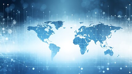 Obraz premium Global Network Connection Subtle Blur Background with Space for Custom Text