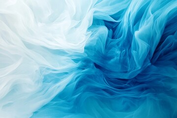 Fototapeta premium Elegant Blue and White Abstract Silk Texture - Trendy Flowing Fabric Background for Modern Design