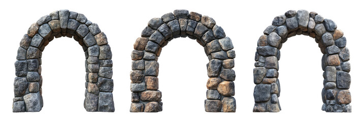 Stone Archway on Transparent Background Display