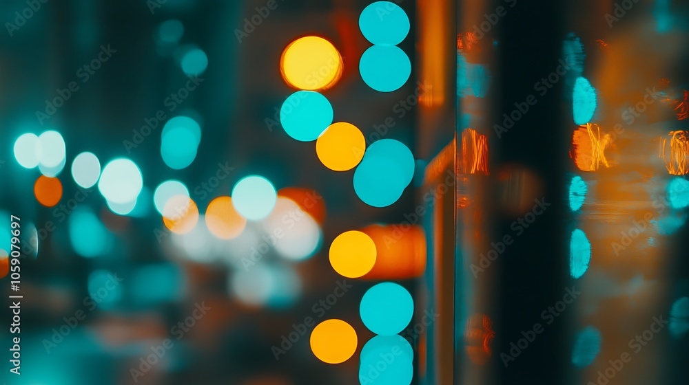 Poster Abstract City Lights Subtle Blur Background with Space for Custom Text