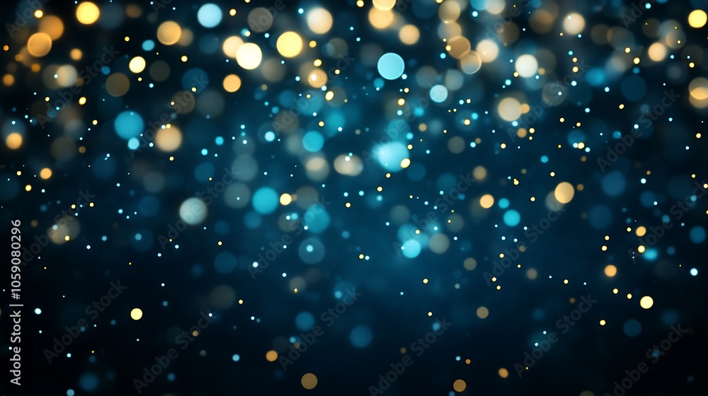 Poster abstract blue and gold bokeh background plain textured background for web design and copy