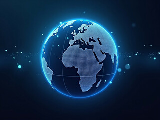 Digital world globe, concept of global network
