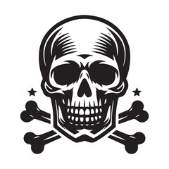 Skull silhouette vector, Skull icon, Skull logo icon design vector illustration