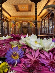 Temple and lotus Flowers