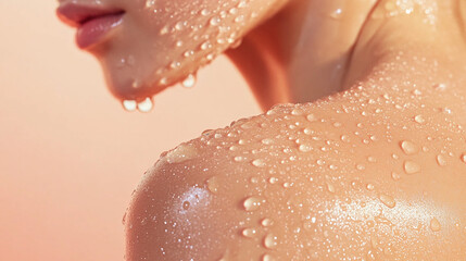 Fototapeta premium Woman with water drops on her body.