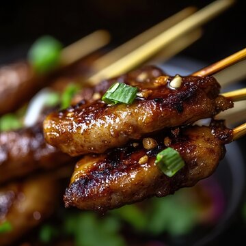 Close-up Satay Ayam ", kurus 