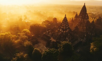 Ancient temple at golden hour.