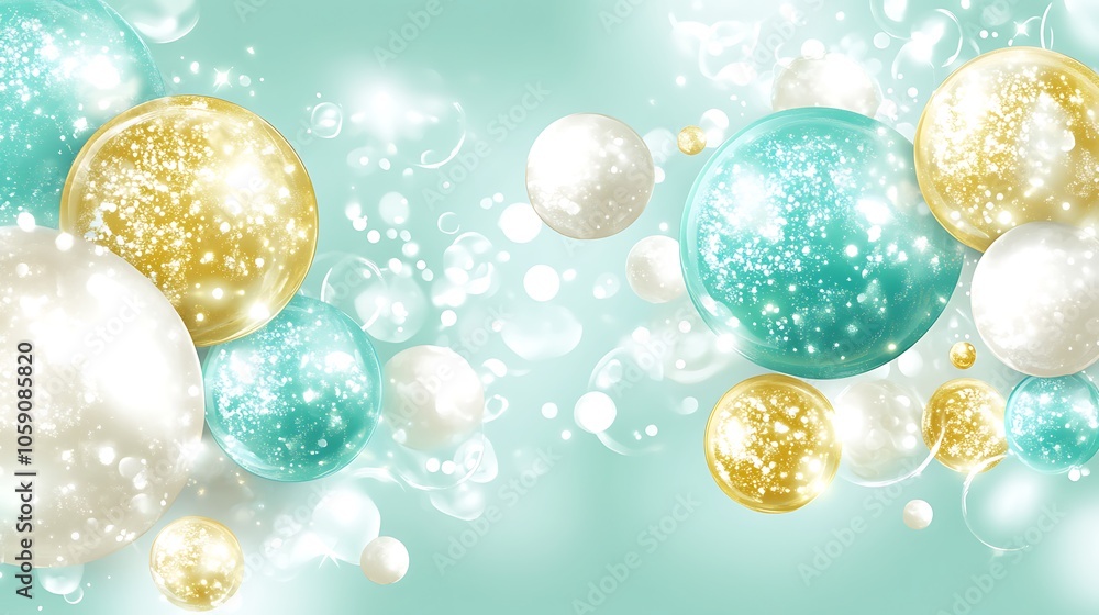 Poster abstract background with shimmering spheres abstract gradient background with copy space