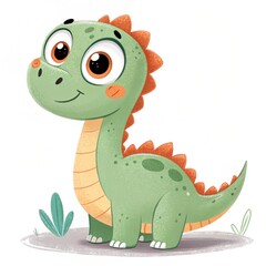 Fototapeta premium Dinosaur in cartoon style. Dinosaur isolated on white background