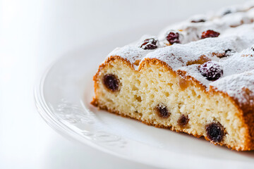 Delicious Stollen on a White Plate