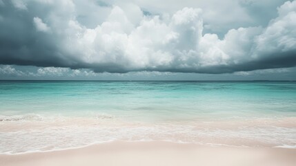 Fototapeta premium Stormy Seascape: A Coastal View Under Dramatic Clouds