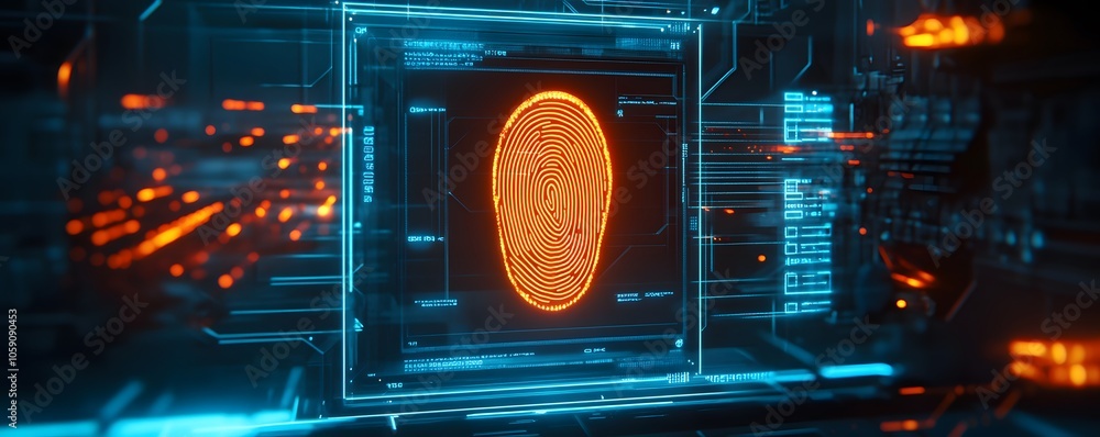 Poster digital fingerprint scan interface technology security access