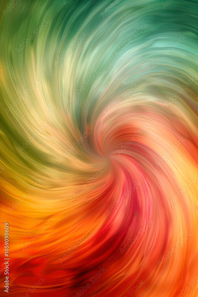 Poster vertical dynamic swirls of color against a dynamic linear gradient background.