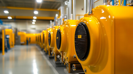 Fototapeta premium Industrial Equipment with Bright Yellow Features