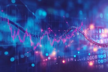 Abstract Stock Market Illustration with Roller Coaster