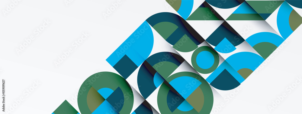 Aufkleber Geometric design abstract background - circles squares