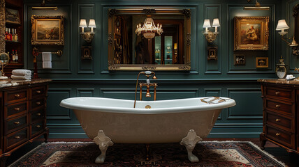 A Glimpse of Past Elegance in a Stylish Powder Room