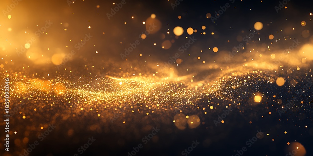 Poster golden sparkle background plain textured background for web design and copy
