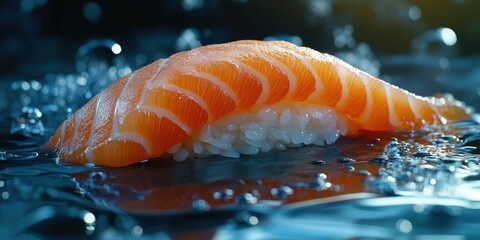 a piece of salmon on a table