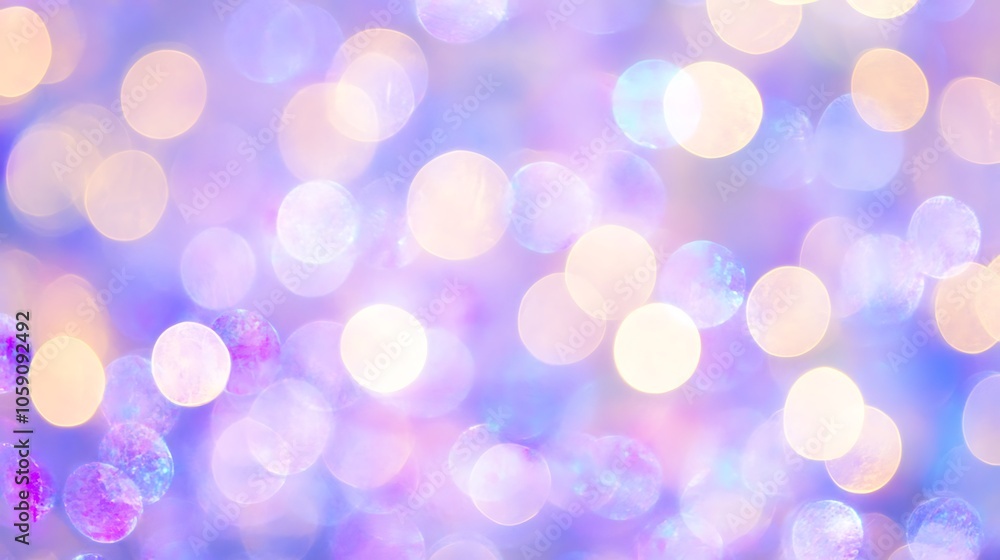Aufkleber purple and yellow bokeh background minimalist white background with space for text